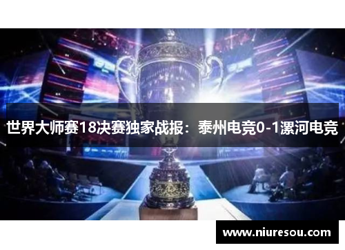 世界大师赛18决赛独家战报：泰州电竞0-1漯河电竞